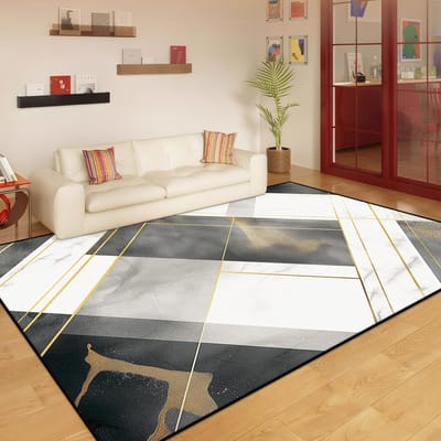 Nordische Geometrische Stijl Woonkamer Tapijt Licht Luxe Decoratie Slaapkamer Garderobe Zacht Kleed Lounge Wasbaar Antislip Huis Tapijt 60*90cm