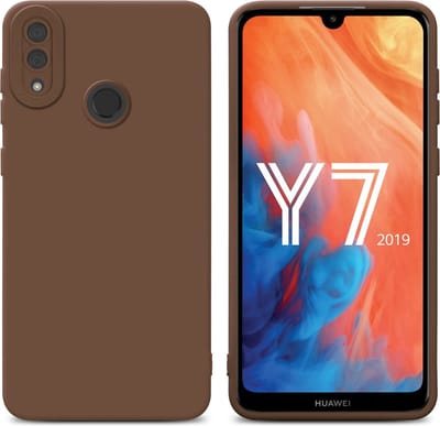Cadorabo Hoesje geschikt voor Huawei Y7 2019 / Y7 PRIME 2019 in FLUID BRUIN - Beschermhoes gemaakt van flexibel TPU silicone Cover Fluid Case
