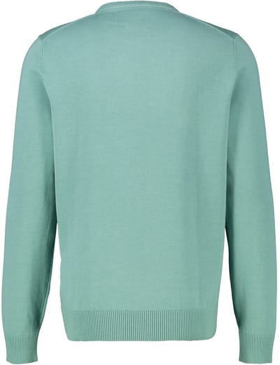 LERROS Gebreide herentrui van katoen met ronde hals , Maat: XXXL , Kleur: FJORD BLUE , 100% katoen