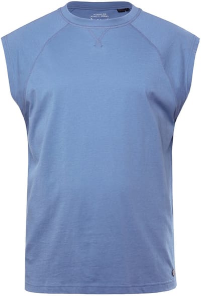 JP 1880 - Heren - Tanktop oversized schouders ronde hals - Jeansblauw - Maat 7XL