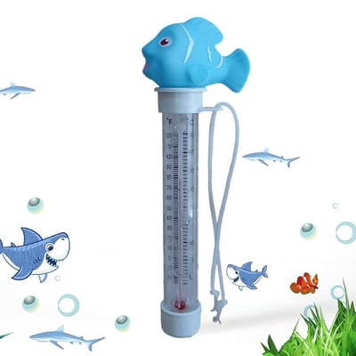 Zwembadthermometer Drijvend - Water Temperatuurmeter - Zwemmen en Plezier - Vrolijk Cartoon Design - 18.6 Centimeter Lengte