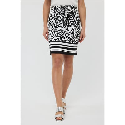 EsQualo Skirt Playful Print Sj Print Maat: S | Mini Rokken Outlet | Dames | Zwart