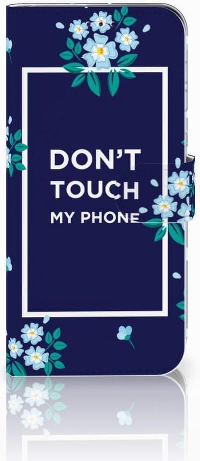 Boekhoesje voor Samsung Galaxy A50 Portemonnee Hoesje Flowers Blue DTMP