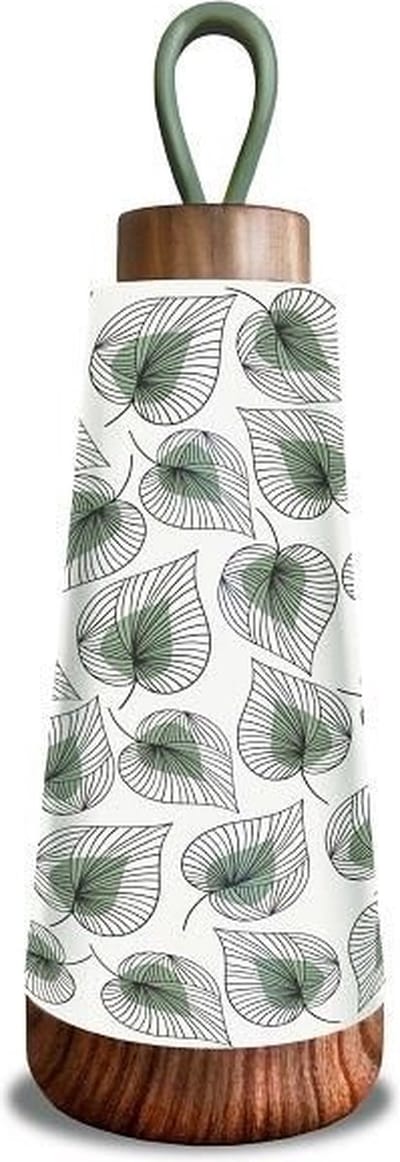Chic.Mic Bioloco Loop Mini - Isoleerfles - 350 ML - Art Leaves - Dubbelwandig - Draagbare fles - Eco-friendly