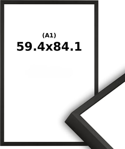 Wissellijst Zwart A1 - 59,4 x 84,1cm - Ontspiegeld Acrylite - Professional