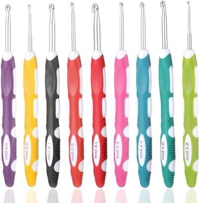 Complete Haaknaalden Set met 9 Stuks, Diverse Maten van 2mm tot 6mm, Ideaal voor Beginners, Perfect voor Sjaals en Truien