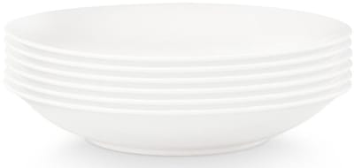 vtwonen Pastaborden - Serviesset - Wit - Diepe Borden - Bordenset van 6 - 25.5cm