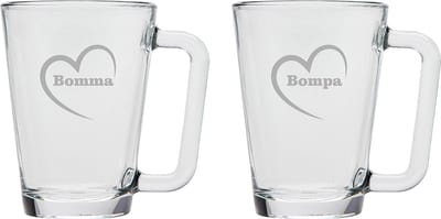 Theeglas gegraveerd - 26cl - Bomma-Bompa-hartje