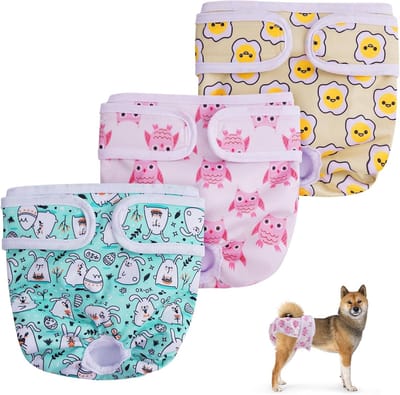Herbruikbare Hondenluiers - Absorberende Wasbare Luiers voor Vrouwelijke Honden, Puppy Sanitaire Maandverbanden en Comfortabele Hondenbroekjes voor de Periode