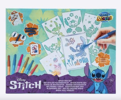 Lilo & Stitch Spray Pen Set - Knutsel Pakket - Disney Lilo & Stitch - Tekenen, Schilderen & Knutselen voor Jongens & Meisjes - Knutselspullen / Knutselpakket - Spray Pen Set / Blaaspennen Set - Stitch Kleuren & Tekenen - Stitch Blaas Pennen