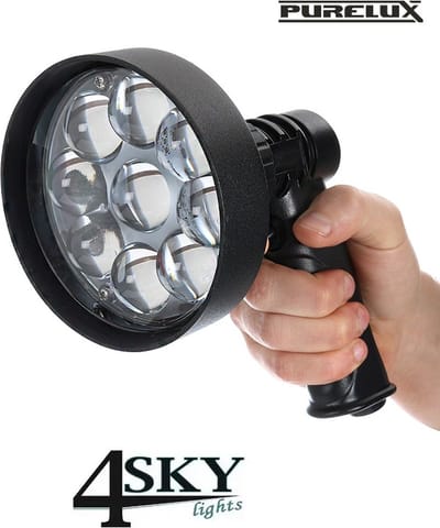 Led handzoeklicht met ingebouwde accu | Led accu zoeklamp 27 watt 1980 effectieve lumens 520 meter 8 graden spot UNIEK
