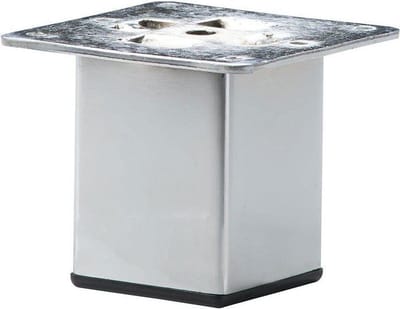 FLE - Stalen meubelpoot chroom vierkant 5 bij 5 cm en hoogte 7 cm (koker 5 x 5 cm)