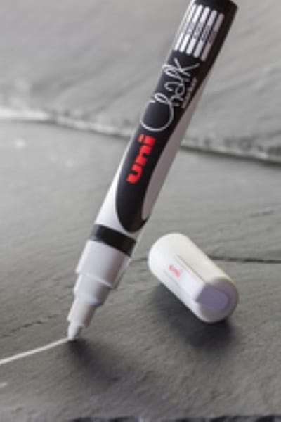Chalk Marker - Krijtstift - Zwart - Krijtbord, Ramen, Glas, Porselein, Plastic, Spiegels, Papier - Lijndikte: 1,8-2,5mm - Uni Chalk - 1 stuk