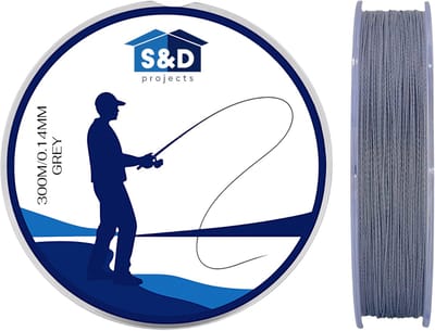 S&D | Gevlochten Vislijn 300m – 0.14mm – 4.5kg – Grijs – 4-Strengs PE – Sterk, Dun en Slijtvast – Zoet- & Zoutwater Vissen