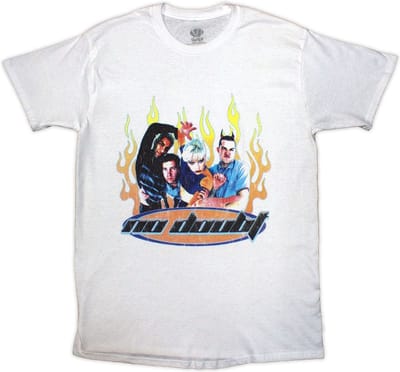 No Doubt - Flames Heren T-shirt - S - Wit
