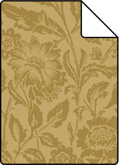 Proefstaal ESTAhome behang vintage bloemen vergrijsd olijfgroen - 26.5 x 21 cm - 131682-S