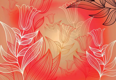 Fotobehang Pattern Flowers  | XL - 208cm x 146cm | 130g/m2 Vlies