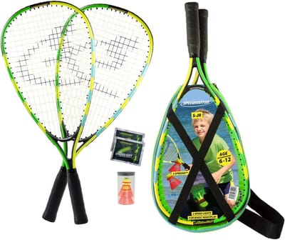 Kinderen Speed Badmintonset - Compleet Set met 2 FUN Speeder en Tas