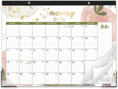 Bureaukalender 2024 - Grote Gelinieerde Blokken, Takenlijst en Notities - 17" x 12" Bureauonderlegger met 2 Hoekbeschermers