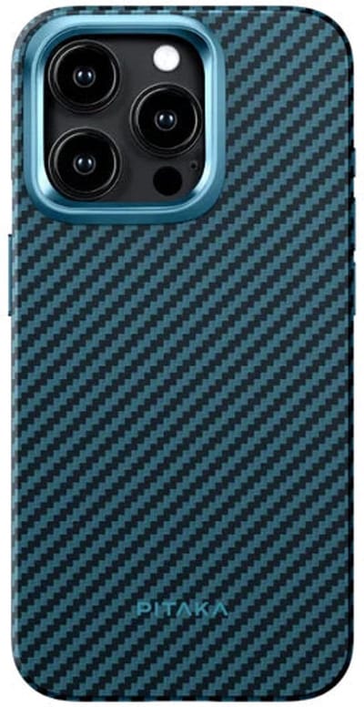 Pitaka MagEZ Hoesje voor iPhone 15 Pro – Uitzonderlijk Sterk Aramide Materiaal – Ultra-Dun en Lichtgewicht – Volledige MagSafe-Functionaliteit - Blauw