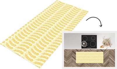 Keukenloper - Loper keuken - Graan - Patronen - Waves - 120x50 cm - Keukenloper vinyl