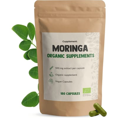 GOYU Moringa 1000 mg per dagdosering Biologisch 180 Capsules - Oleifera – Moringa capsules - Moringa olie - Moringa poeder - Vegan - Zonder toevoegingen - Lab getest - 30 dagen voorraad per zakje