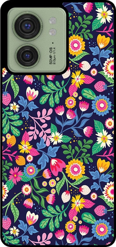 Smartphonica Telefoonhoesje Geschikt voor Motorola Edge 40 met bloemen opdruk - TPU backcover case flower design geschikt voor Motorola Edge 40