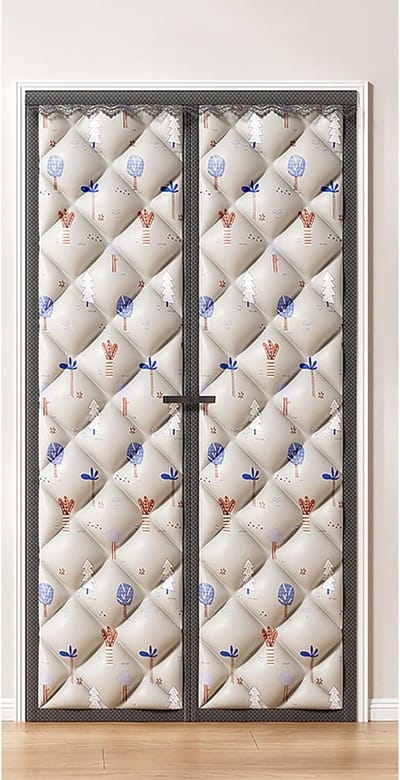 Magnetisch Deurgordijn - Isolerende Bekleding - Warmte Binnen Houden - Automatisch Sluitend - 80x220 cm - Grijs