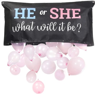 WiseGoods Premium Gender Reveal Set He Or She - Ballonnen - Babyshower - Versiering - Decoratie - Spelletje - Ballon - Balonnen