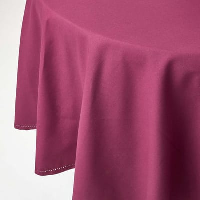 Homescapes Rond tafelkleed bordeaux - 178 cm, 100% katoen