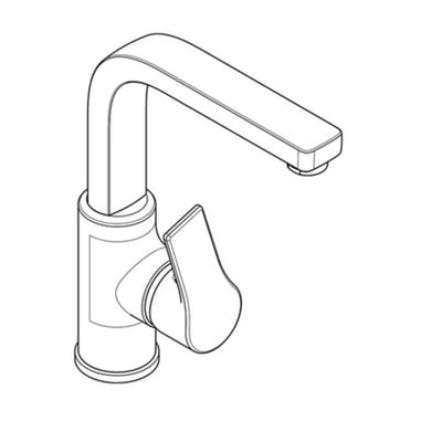 Kludi ZENTA SL single-lever basin mixer swivelling with side control, without pop-up waste 480280565