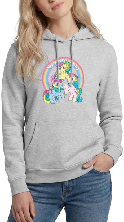 My Little Pony Retro Kleurige Ponys Met Regenboog Hoodie Dames