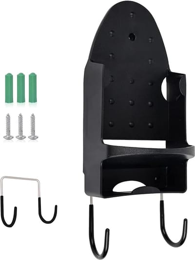 Wandmontage Strijkplank Hanger Elektrische Ijzer Houder Rack - Huishoudelijke Badkamer Plank - Max 5 Inch Breedte - Zwart Strijkplank