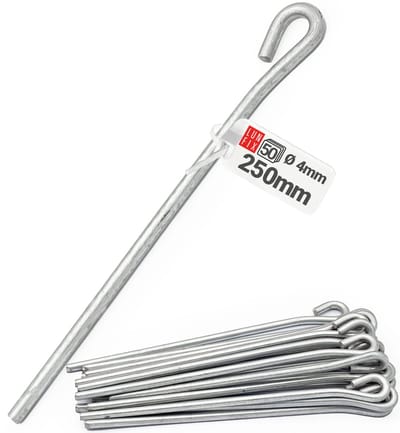 LUN FIX - Bevestigingsdraad 250 mm - 50 stuks - 4 mm diameter - ophangdraad - Voor verlaagde plafonds