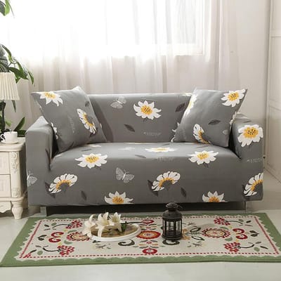 Meubelbeschermer - Sofa Skins Elastische hoes voor woonkamerhoekbankhoes Bankhoes Stretch 45X45cm pilowcaseX2 gray