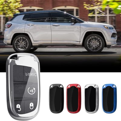 Silicone Sleutelcover voor Jeep Compass, Renegade en FIAT 500X - Bescherming, Auto Accessoires, Zilver