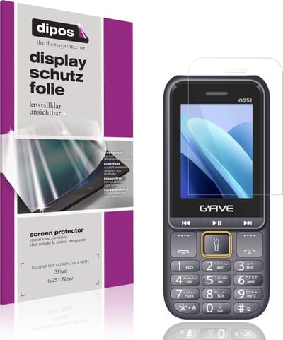 dipos – 4x Beschermfolie geschikt voor GFive G251 New | Krasbestendige & heldere Screenprotector Ultra-Thin