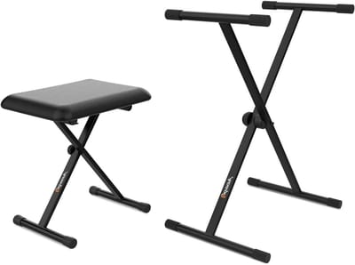 Keyboard Piano Set - Muziekstandaard Bank - Muziek Maken - In Hoogte Verstelbaar - 50cm Hoog - Zwart