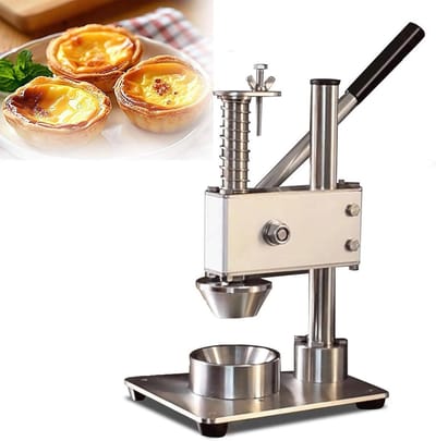 Eiertaart Shell Machine - Taartvorm Pers - Gebak Maken - Handmatig Persen - 80mm Buitendiameter - Zilver