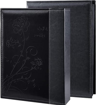 Fotoalbum voor 300 Foto's - Extra Grote Capaciteit, Leren Hoes voor Trouwen en Familieherinneringen, Geschikt voor 10x15 cm Afbeeldingen (Zwart)