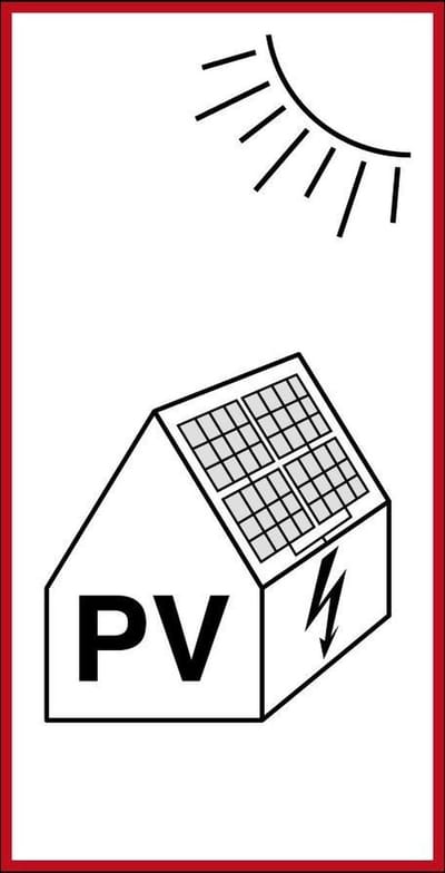 PV installatie bord - kunststof 100 x 50 mm