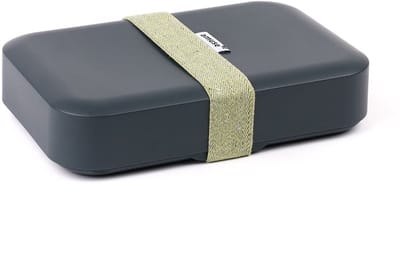Amuse Zero Waste Lunchbox Large - 900ml - Broodtrommel met Rekker - Brooddoos van 100% recycled kunststof - BPA-vrije Lunchtrommel - Grijs - 210x140x50mm