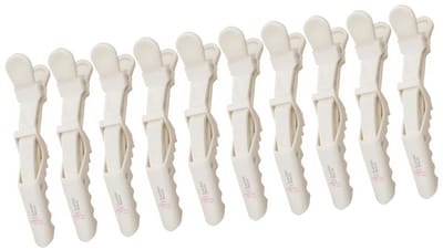 Guardian Beauty Haarklemmen - Professionele kappers haarklemmen - Kappers Alligator Haarklemmen - 10 stuks - Wit - Sterke Grip Kunststof Sectieclips voor Salon-, Kapper- en Thuisgebruik