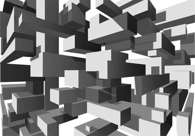 Fotobehangkoning - Behang - Vliesbehang - Fotobehang Geometrisch 3D - Grey notes - 150 x 105 cm
