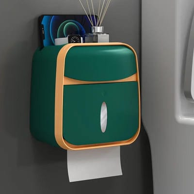 Wandgemonteerde Waterdichte Toiletpapierdoos Zonder Spijker Toiletpapierdoos Vrij Ponsen Tissuebox Toiletpapier Rolpapier Opbergrek gray