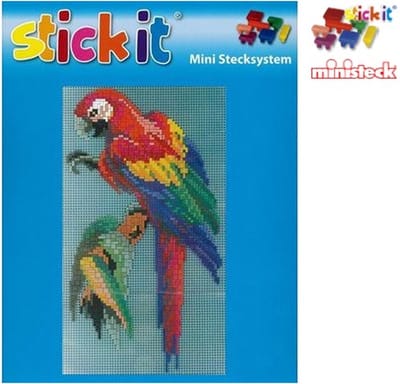Stick-it Rode Ara/Papagaai, ca. 1.600 steentjes, compatibel met Ministeck