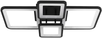 Venzor - Moderne LED Plafondlamp 54W – Dimbaar met Afstandsbediening – 3000K‑6500K – Rechthoekig Design – Zwart – XL