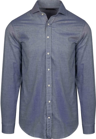 Steppin' Out Overhemd Twill Blauw - Maat M - Heren - Casual Shirt
