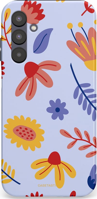 Casetastic hoesje geschikt voor Samsung Galaxy A25 - Dubbellaagse bescherming - Bloemenval - Fashion Case - Lavendel Goud Terracotta