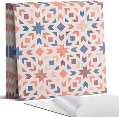 Coloray Wandpanelen Zelfklevend - Geometrische patronen in harmonie Zelfklevende Wandpanelen - 50 cm x 50 cm - Beige Wandpaneel PVC - 4 stuks - Mozaïeken Wandpanelen Zelfklevend - Wandbord Keuken - Wandpaneel Badkamer